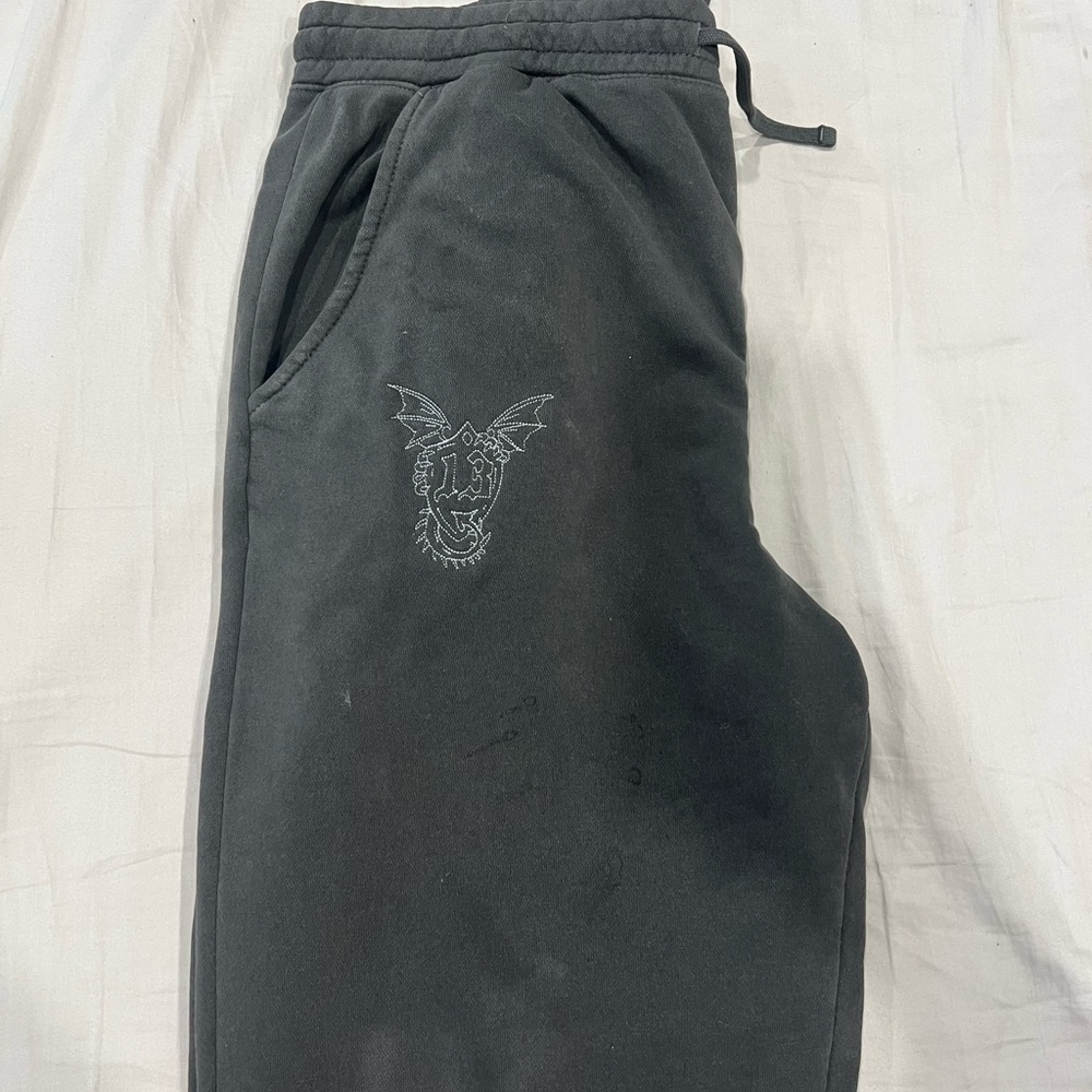 Black Joggers with Embroidered Design throne of glass inspired